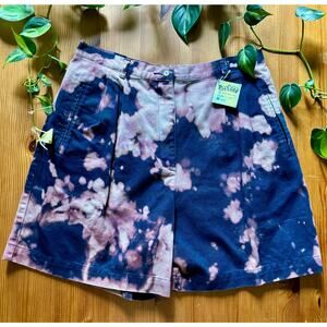 Reworked Bleach Tie Dye Shorts Jones New York Navy Pink Reverse Dye W32